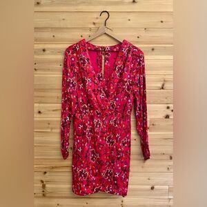 Maeve By Anthropologie Size Medium Wrap Front Tulip Hem Long Sleeve Dress